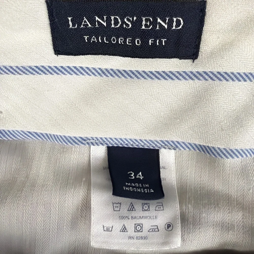 Lands' End Men's Tailored Fit Corduroy Pants Brown 34x30